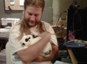 Nathan holding a cute bunny